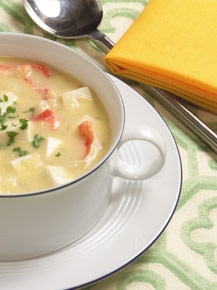 Corn Soup with Crab and Tofu